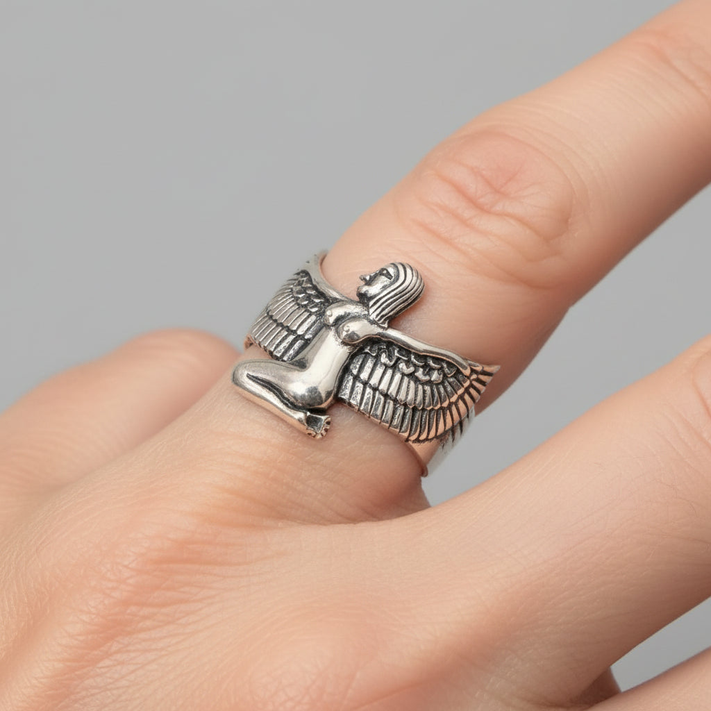 925 Sterling Silver Egyptian Goddess Ring