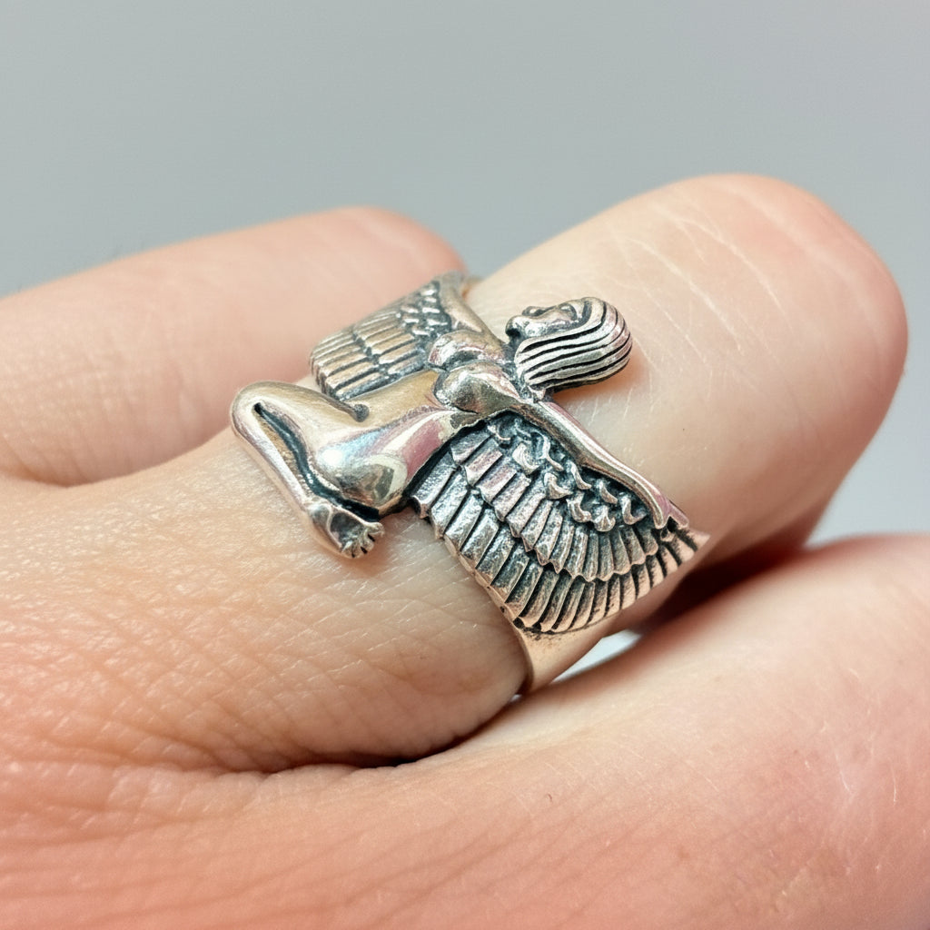 925 Sterling Silver Egyptian Goddess Ring