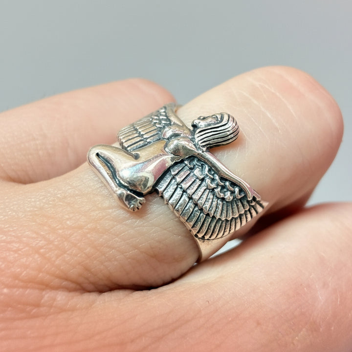 925 Sterling Silver Egyptian Goddess Ring