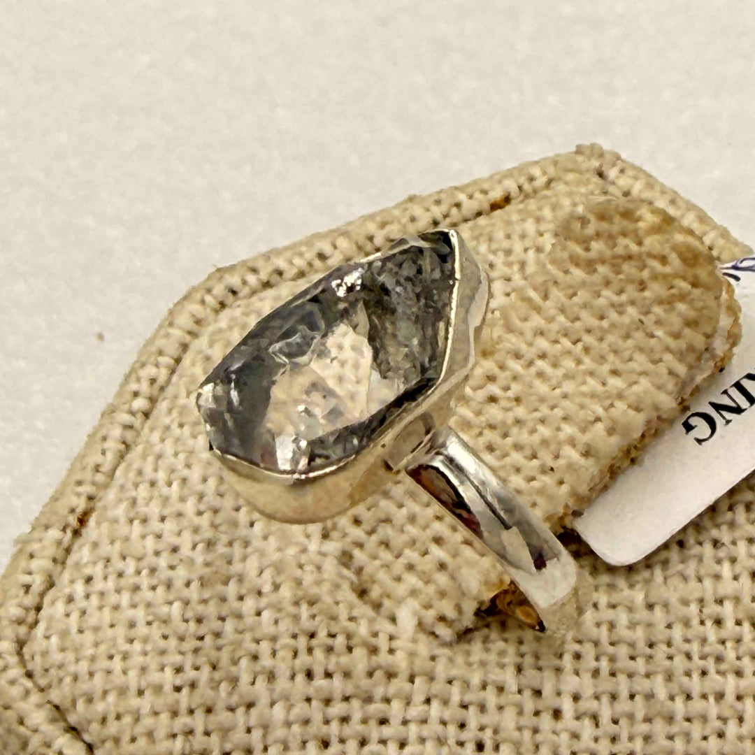 Sterling Silver Herkimer Diamond Large Rough Ring Size 7