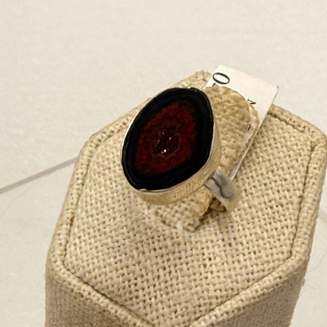 Sterling Silver Mexican Agate Geode Ring