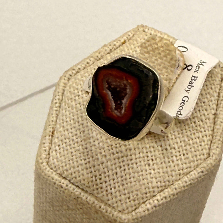 Sterling Silver Mexican Agate Geode Ring