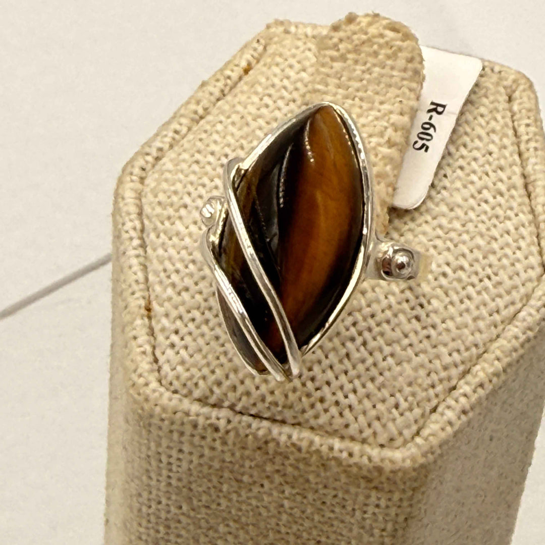 Sterling Silver Tiger Eye Wrap Ring