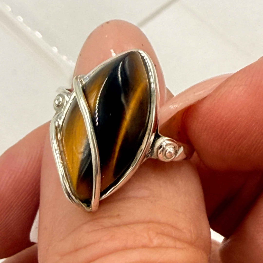 Sterling Silver Tiger Eye Wrap Ring