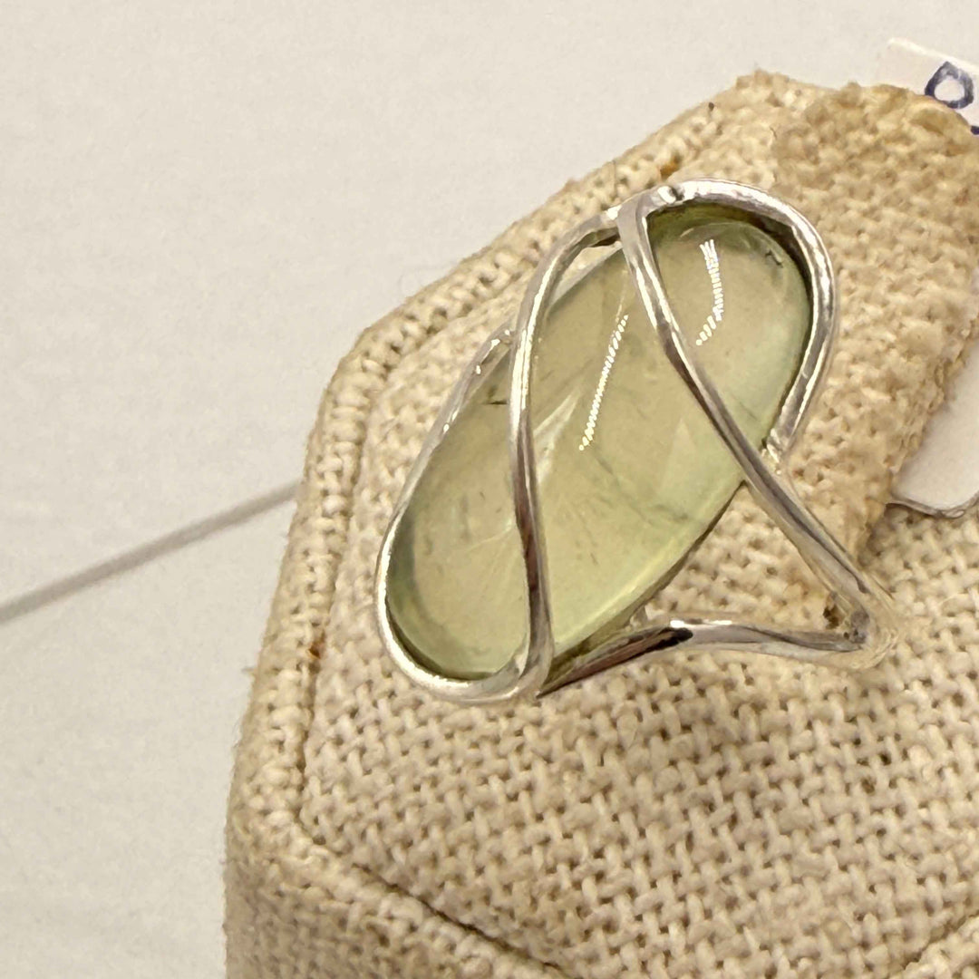 Sterling Silver Prehnite Wrap Ring