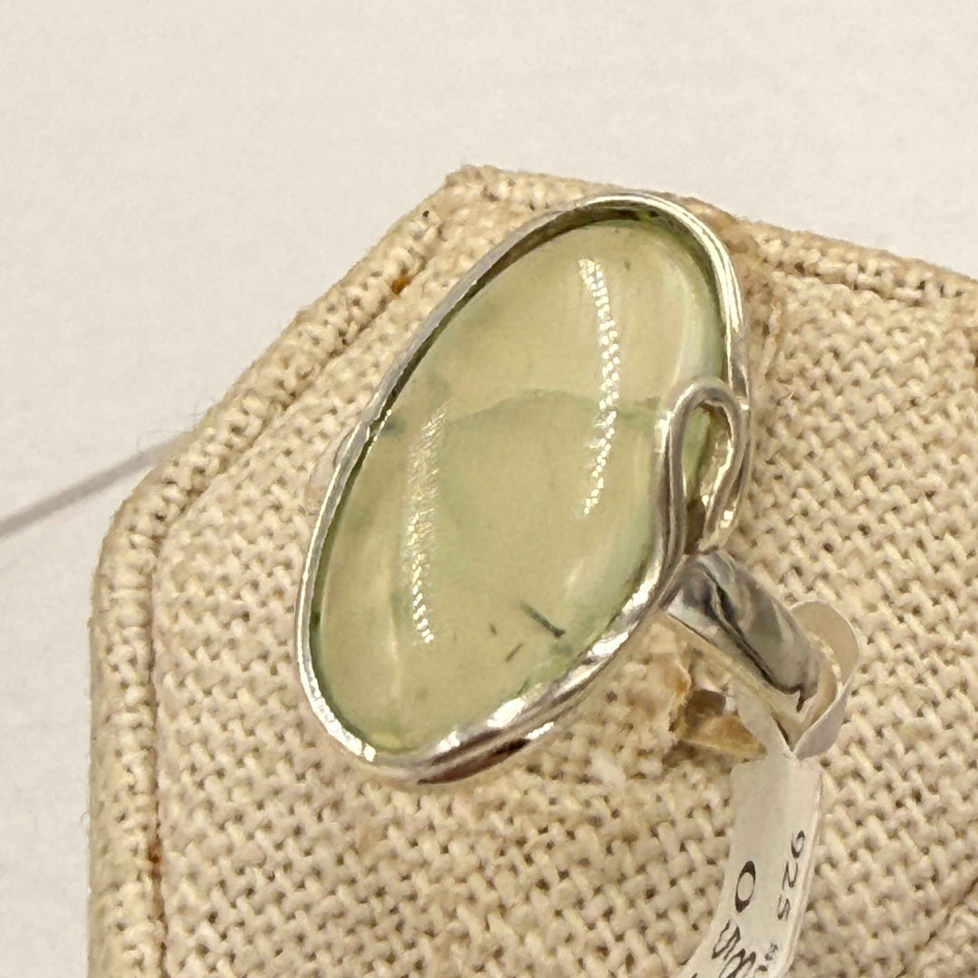 Sterling Silver Prehnite Oval Ring