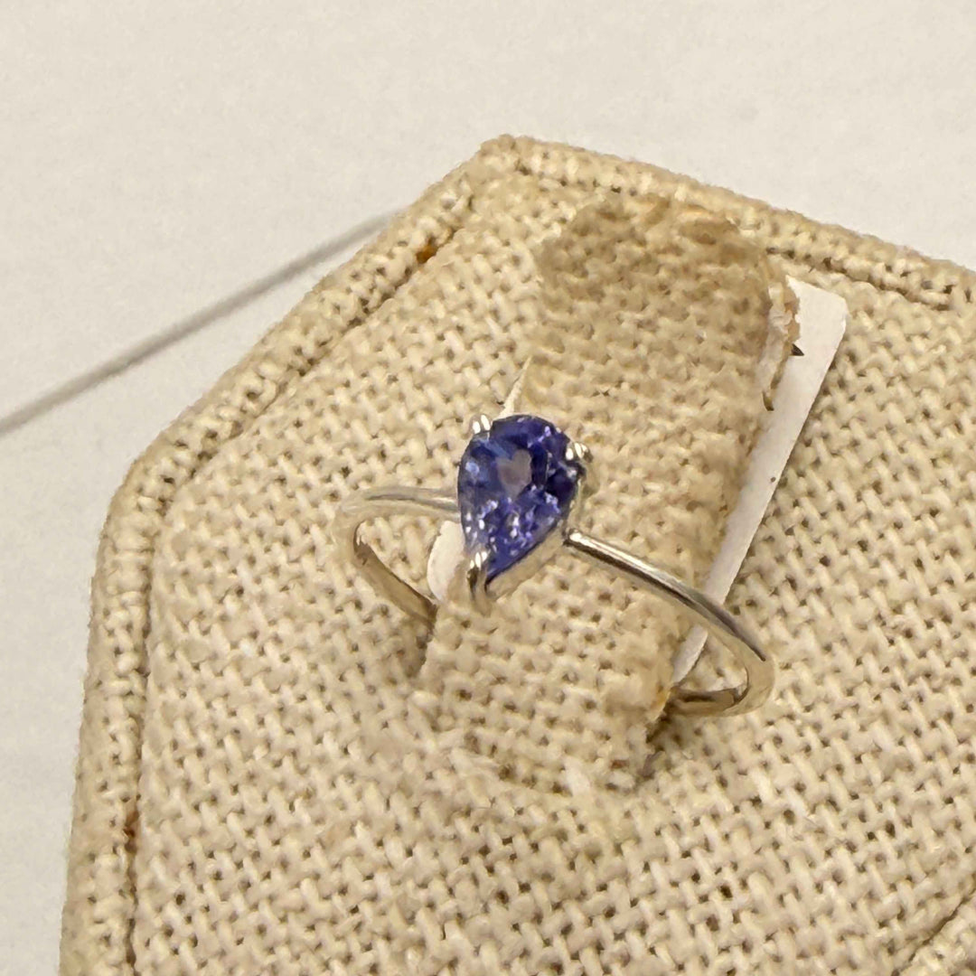 Sterling Silver Tanzanite Trillion Ring - Size 4