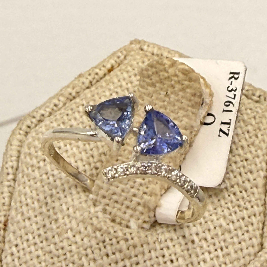 Sterling Silver Tanzanite Two Stone Ring