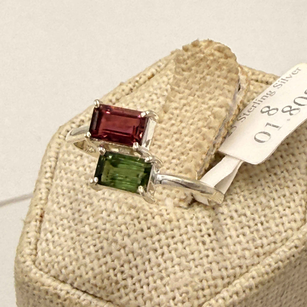 Sterling Silver Tourmaline Friendship Ring - Size 8