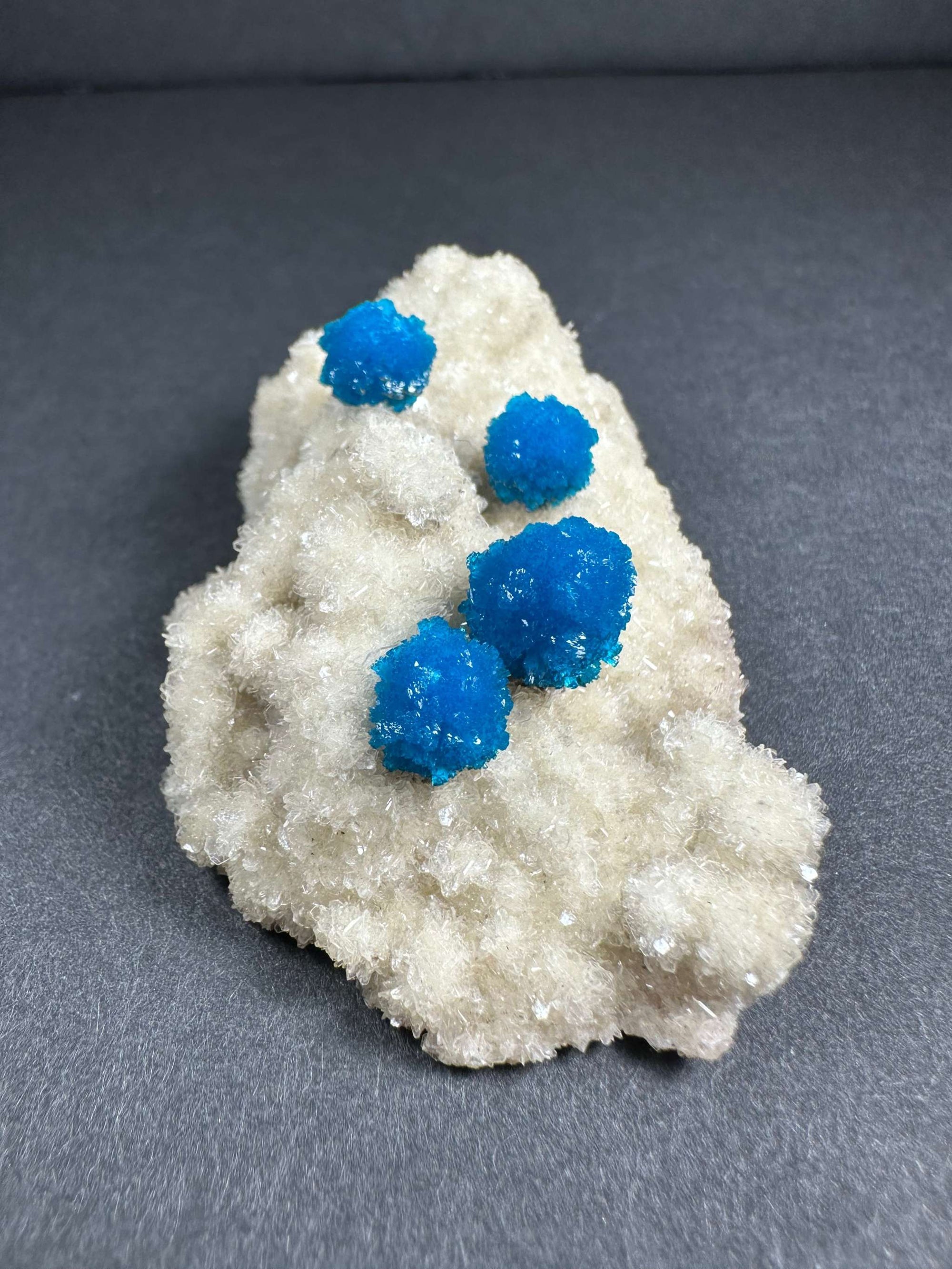 Cavansite with Stilbite on Matrix from Pune, Maharashtra, India