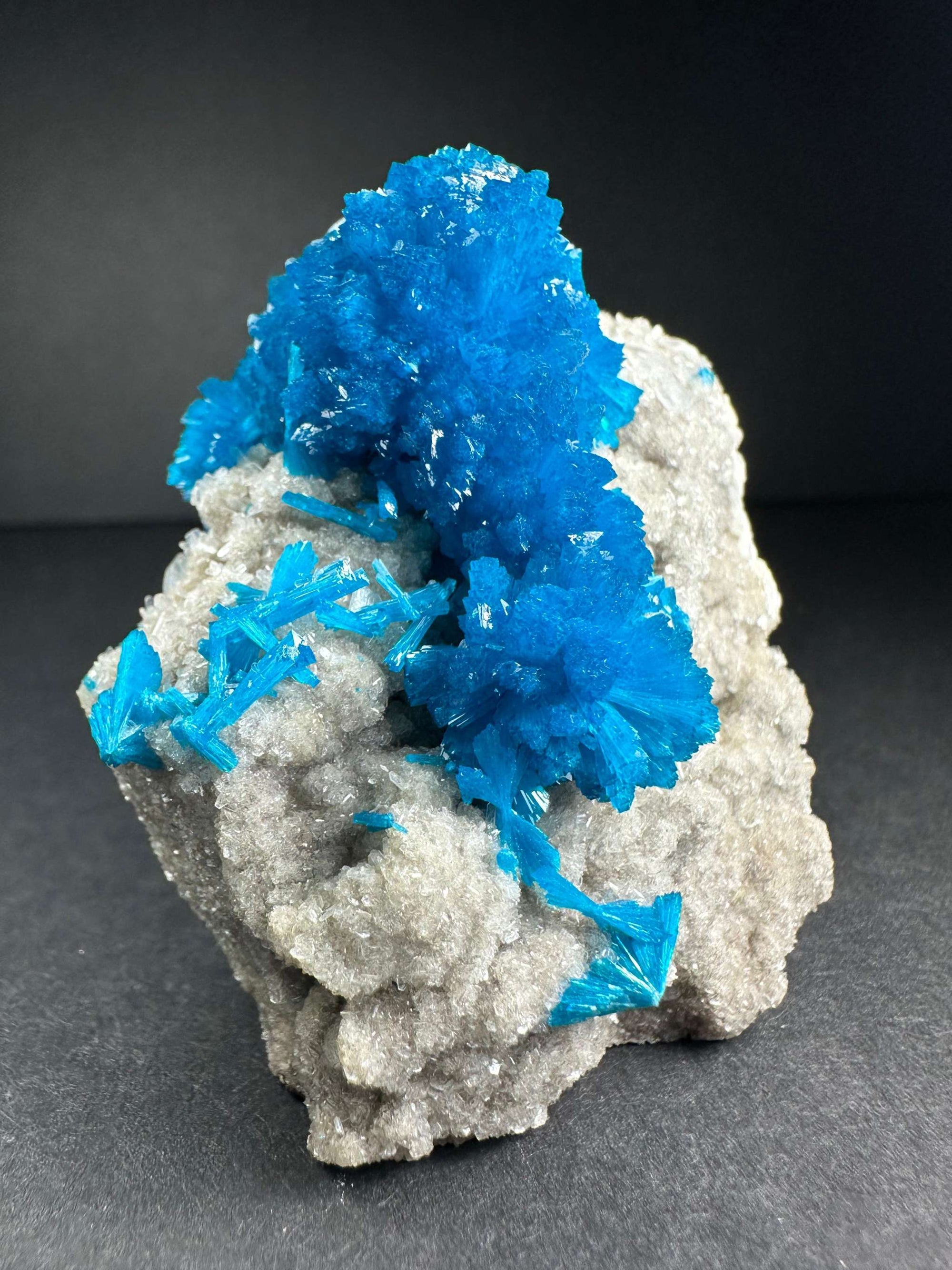 Cavansite with Stilbite on Matrix from Pune, Maharashtra, India