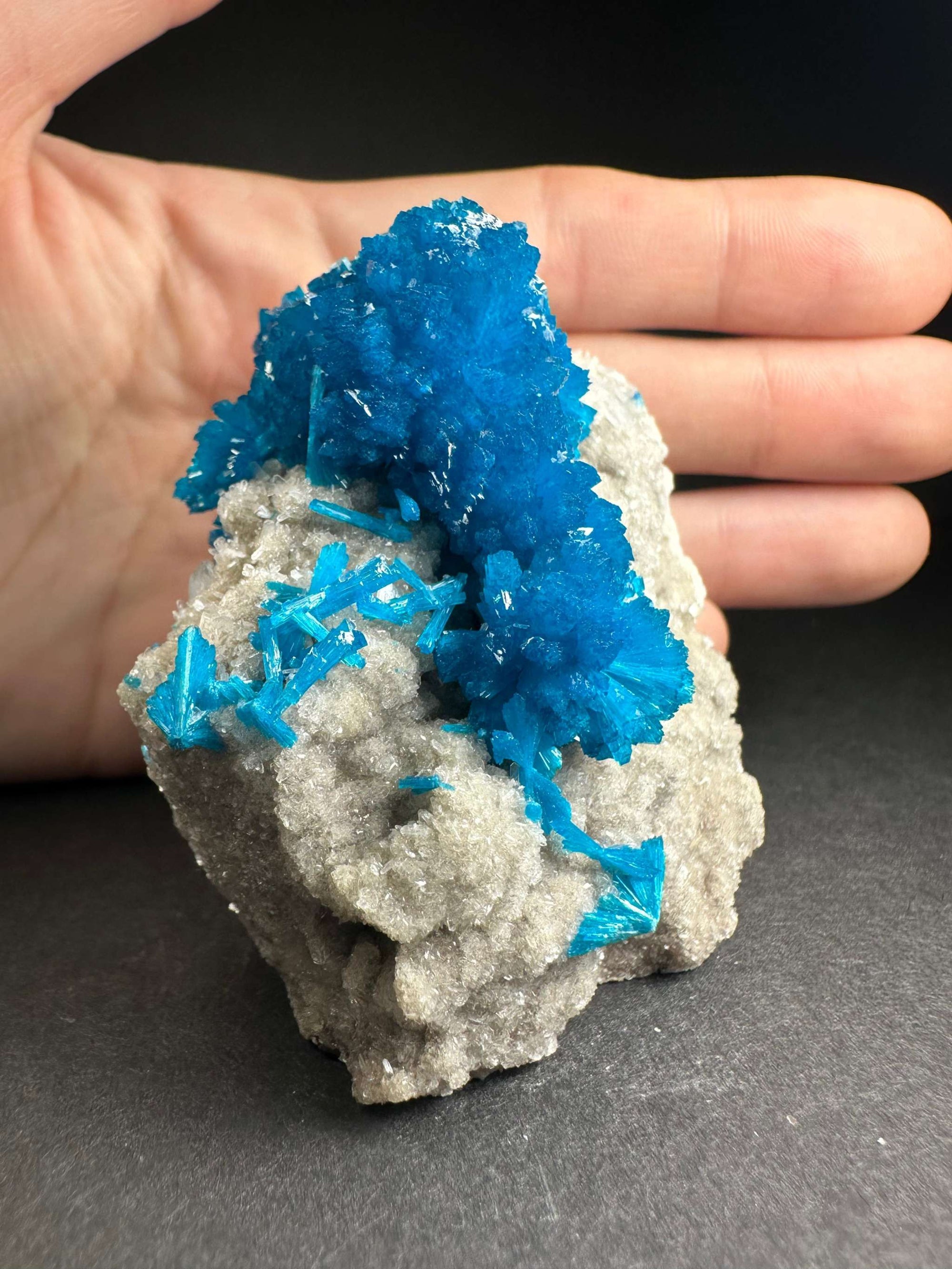 Cavansite with Stilbite on Matrix from Pune, Maharashtra, India