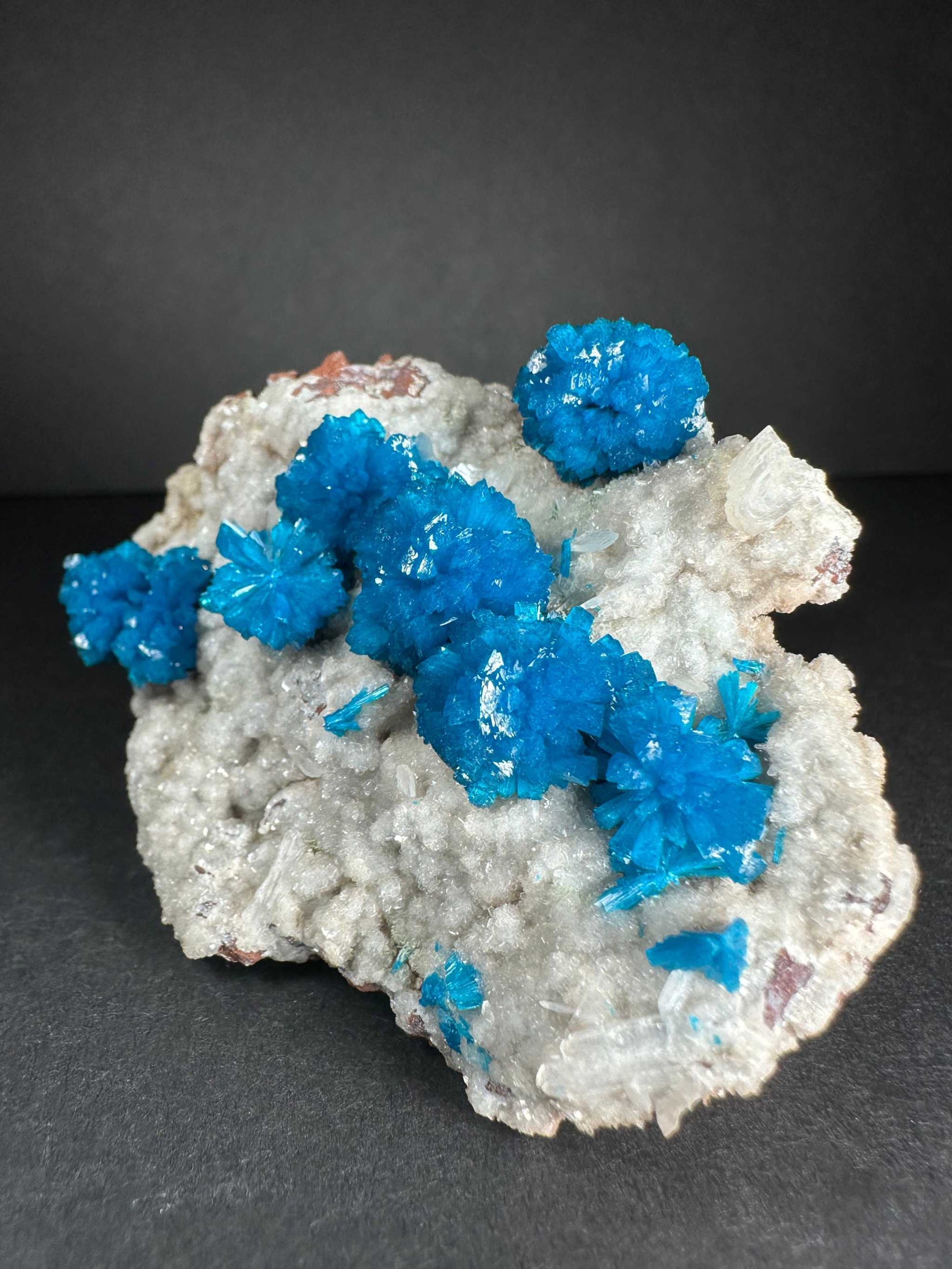 Cavansite with Stilbite on Matrix from Pune, Maharashtra, India