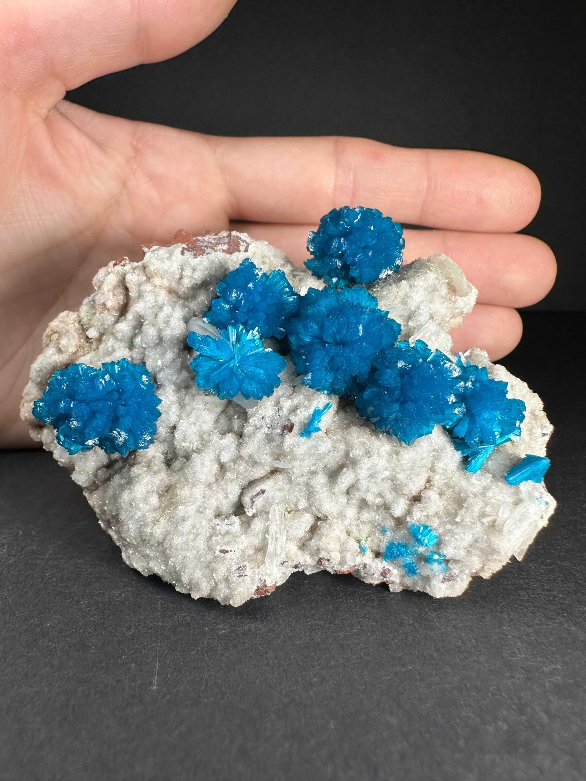 Cavansite with Stilbite on Matrix from Pune, Maharashtra, India
