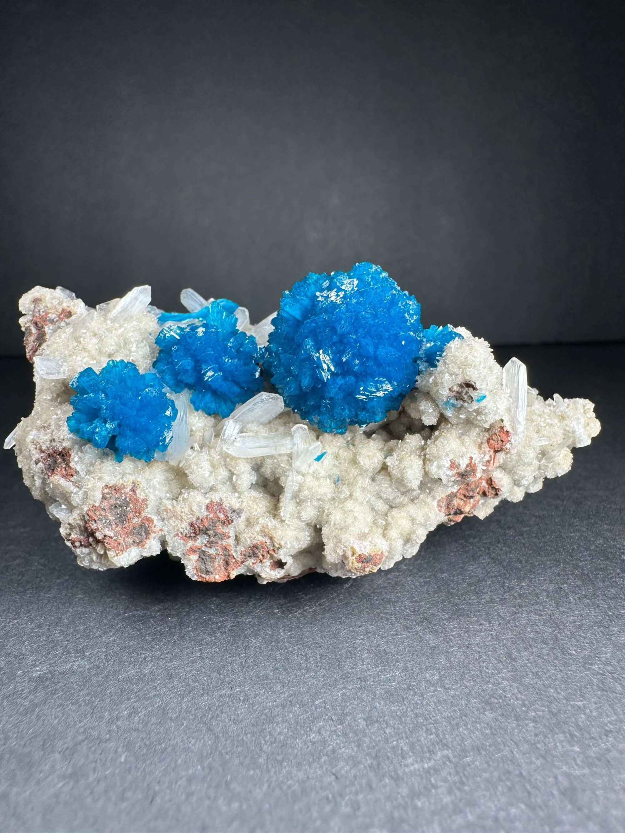 Cavansite with Stilbite on Matrix from Pune, Maharashtra, India