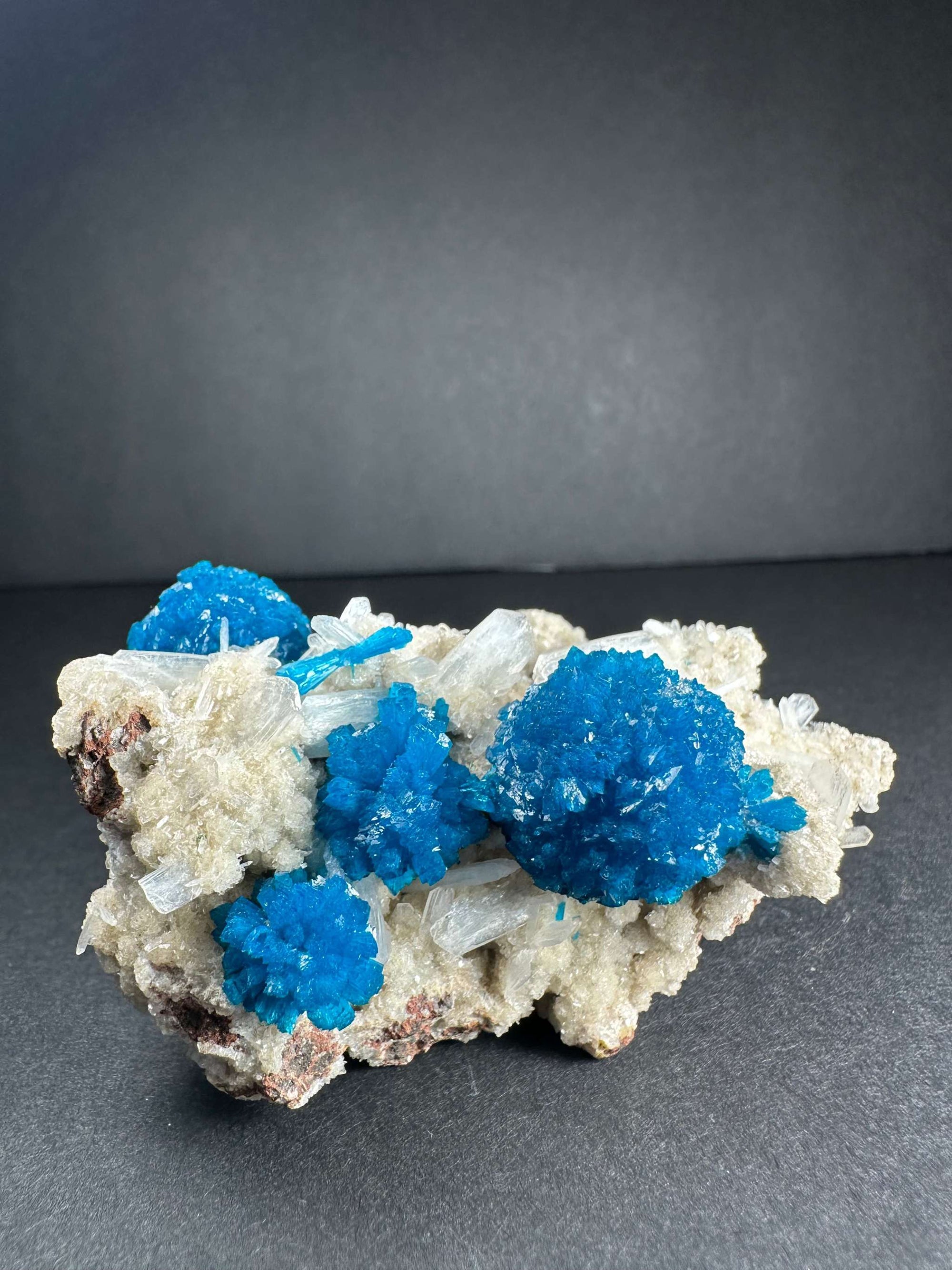 Cavansite with Stilbite on Matrix from Pune, Maharashtra, India