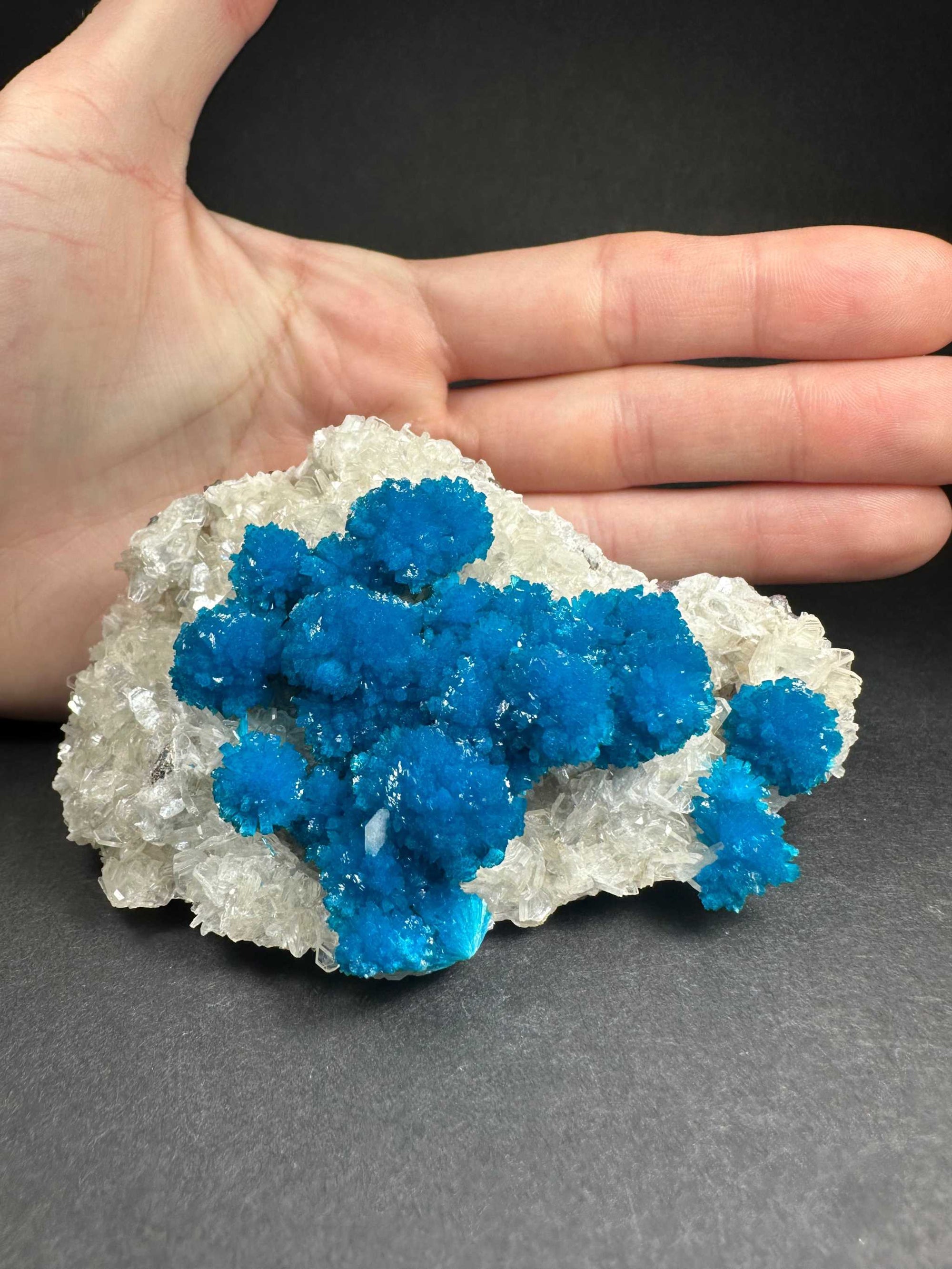 Cavansite with Stilbite on Matrix from Pune, Maharashtra, India
