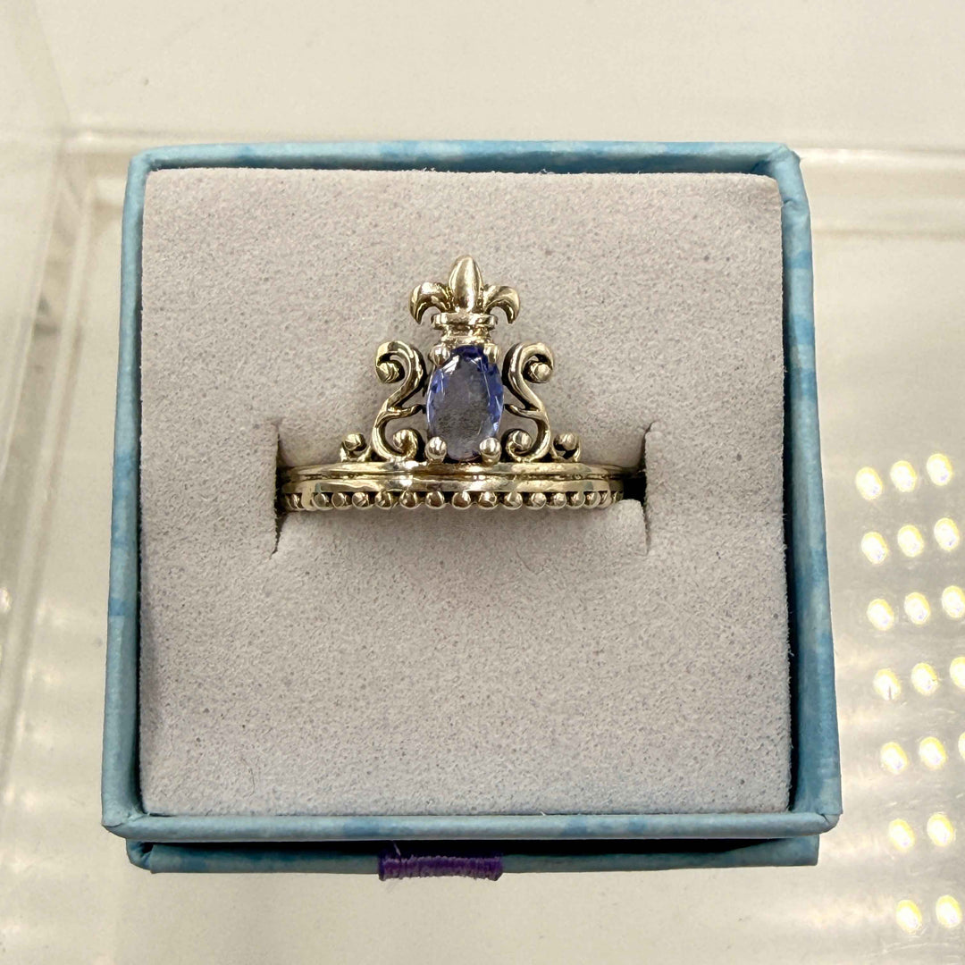 Sterling Silver Princess Crown Tanzanite Ring - Size 7 - Spiritual, Intuitive &amp; Elevated