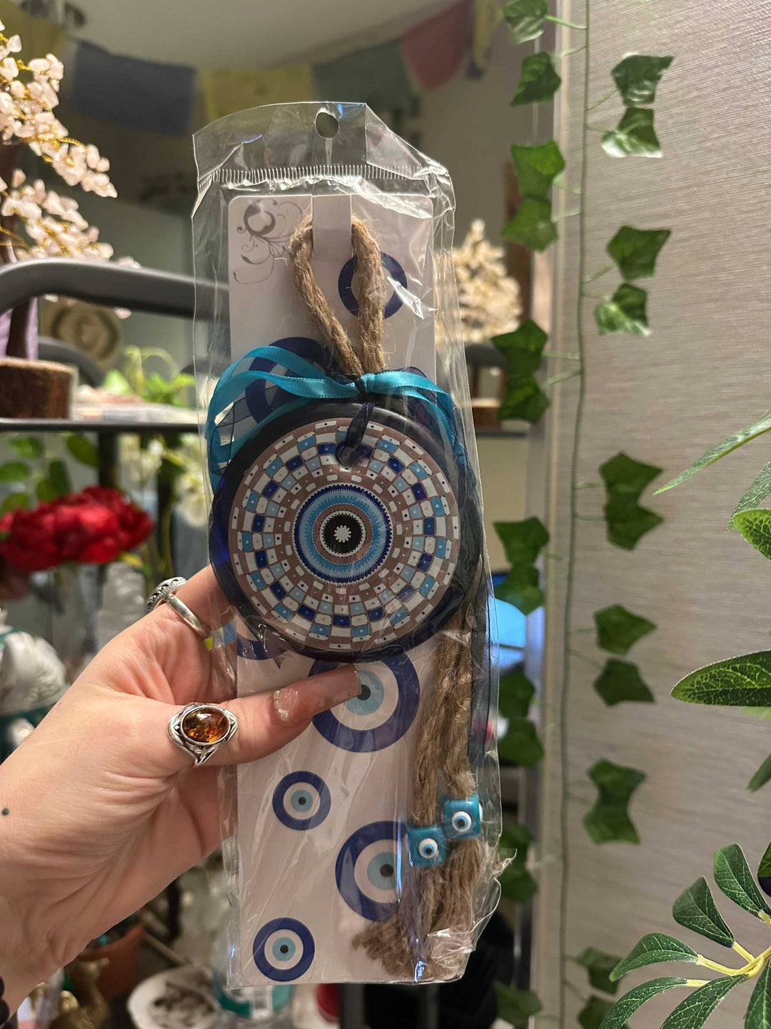 Evil Eye Hanging Pendant With Tassels