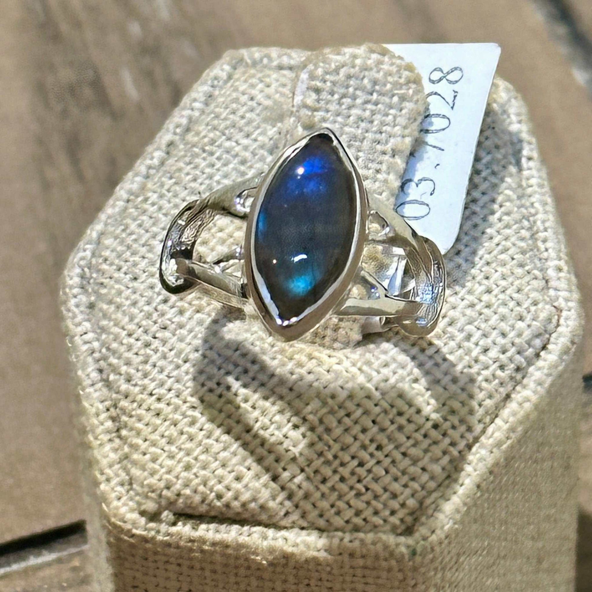 Labradorite Marquise Filigree Band Ring – Sterling Silver – Size 6