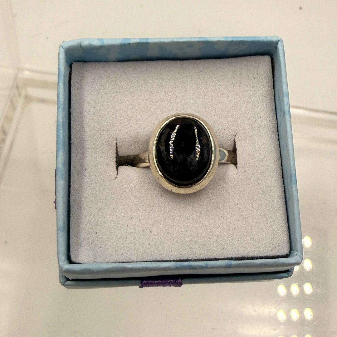 Sterling Silver Bezeled Oval Pietersite Ring - Size 6 - Grounding, Transformative & Insightful