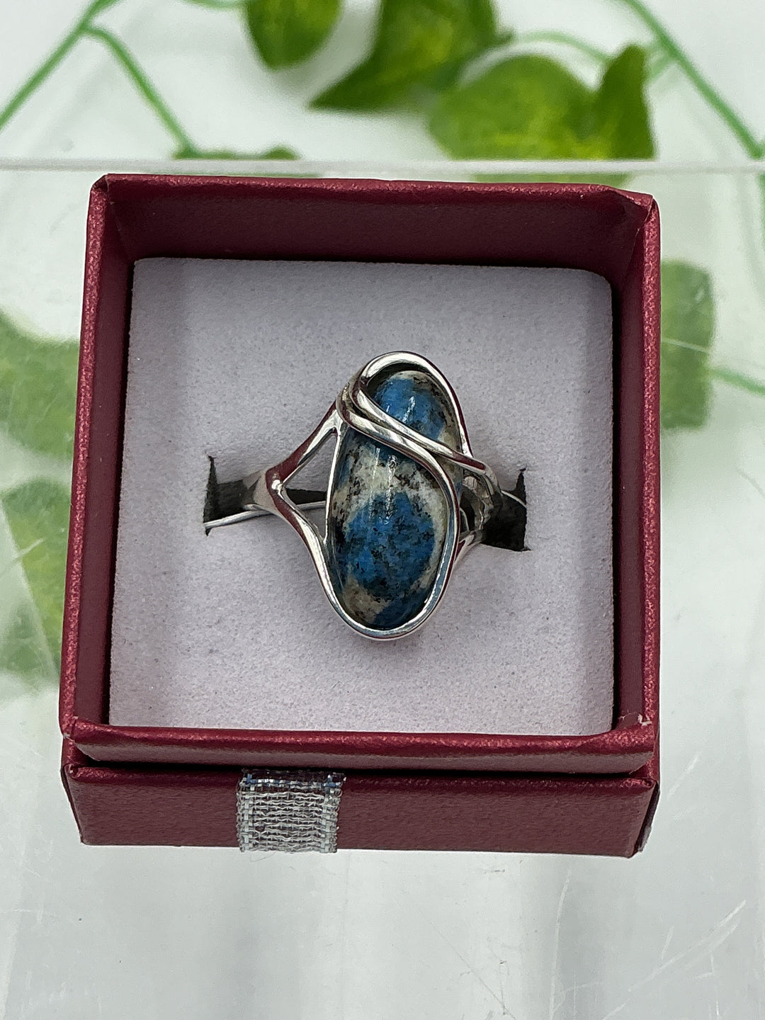 Natural K2 Stone Swirl Sterling Silver Ring – Size 6 | Genuine K2 Jasper Artisan Ring