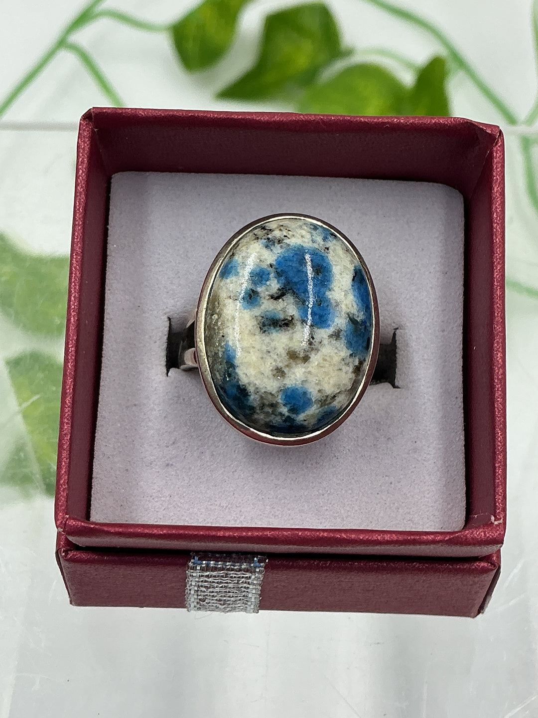 Natural K2 Stone Oval Sterling Silver Ring – Size 6 | Genuine K2 Jasper Artisan Ring