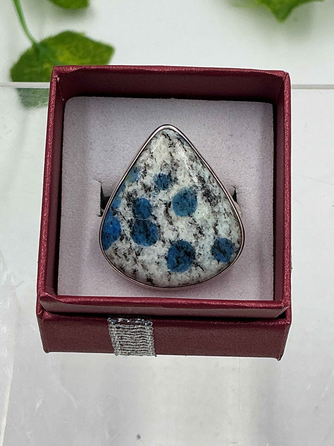 Natural K2 Stone Sterling Silver Ring – Size 7 | Genuine Triangular K2 Jasper Statement Ring