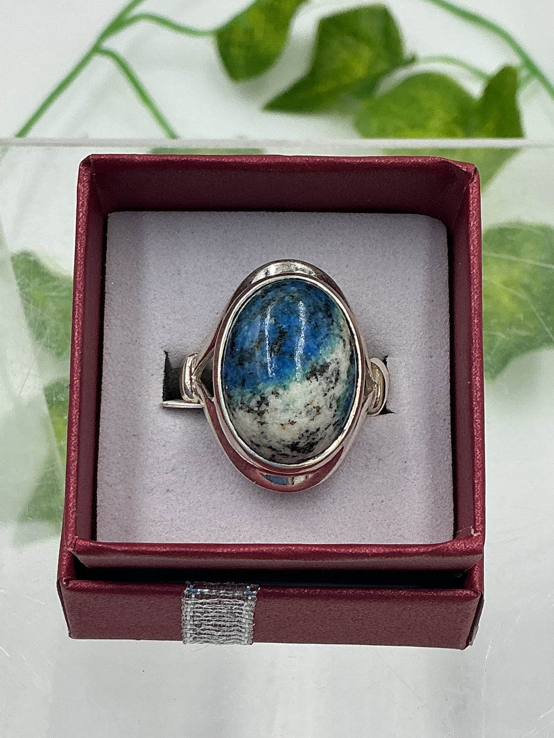 Natural K2 Stone Sterling Silver Ring – Size 8 | Genuine Oval K2 Jasper Ring