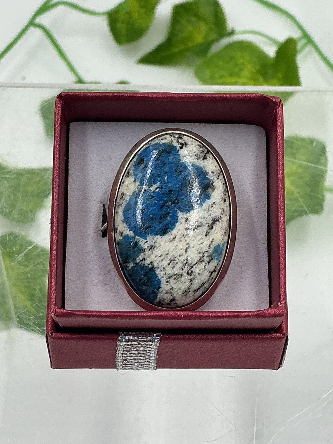 Natural K2 Stone Sterling Silver Ring – Size 8 | Genuine Oval K2 Jasper Statement Ring