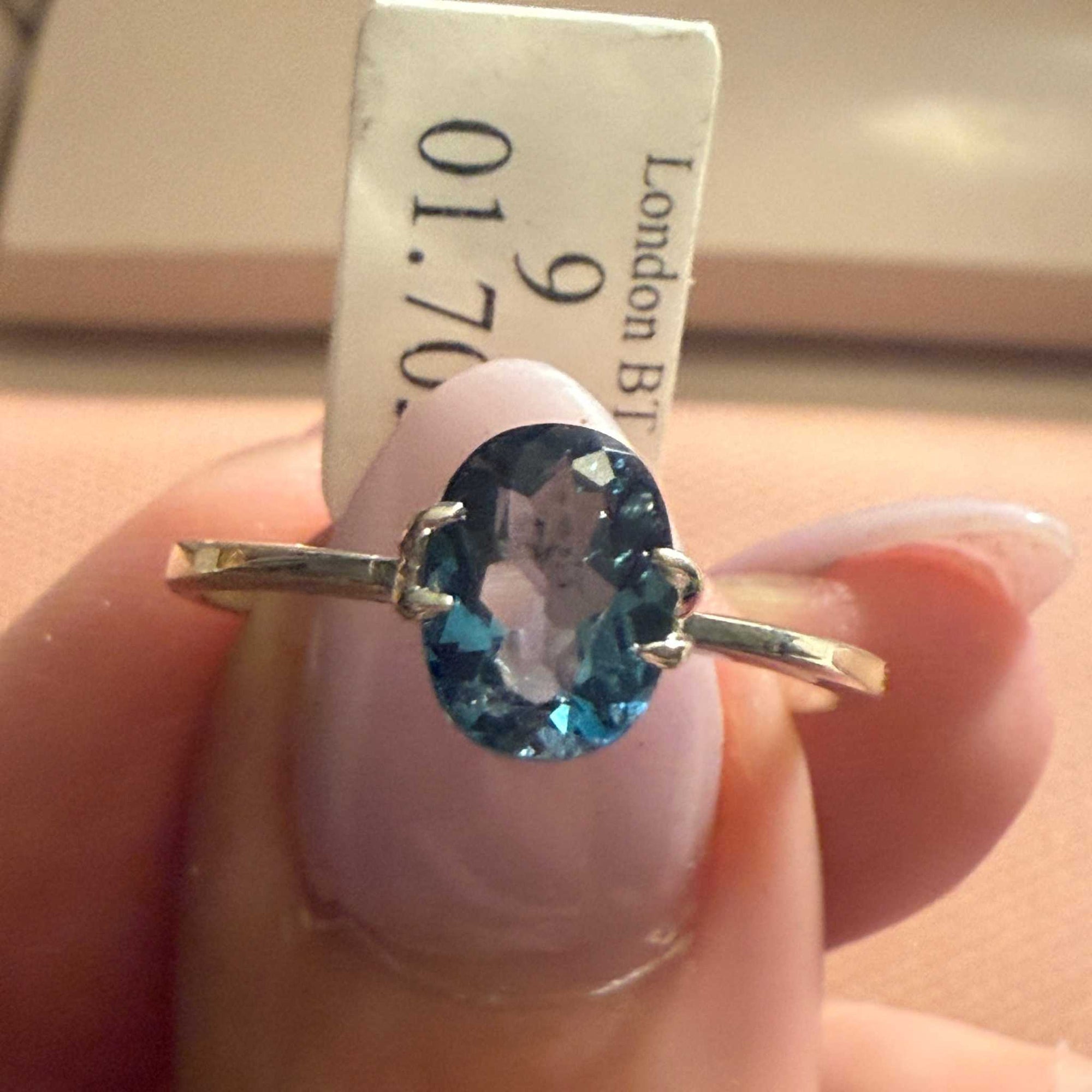 Sterling Silver London Blue Topaz “Clarity of Soul” Ring (Size 9)