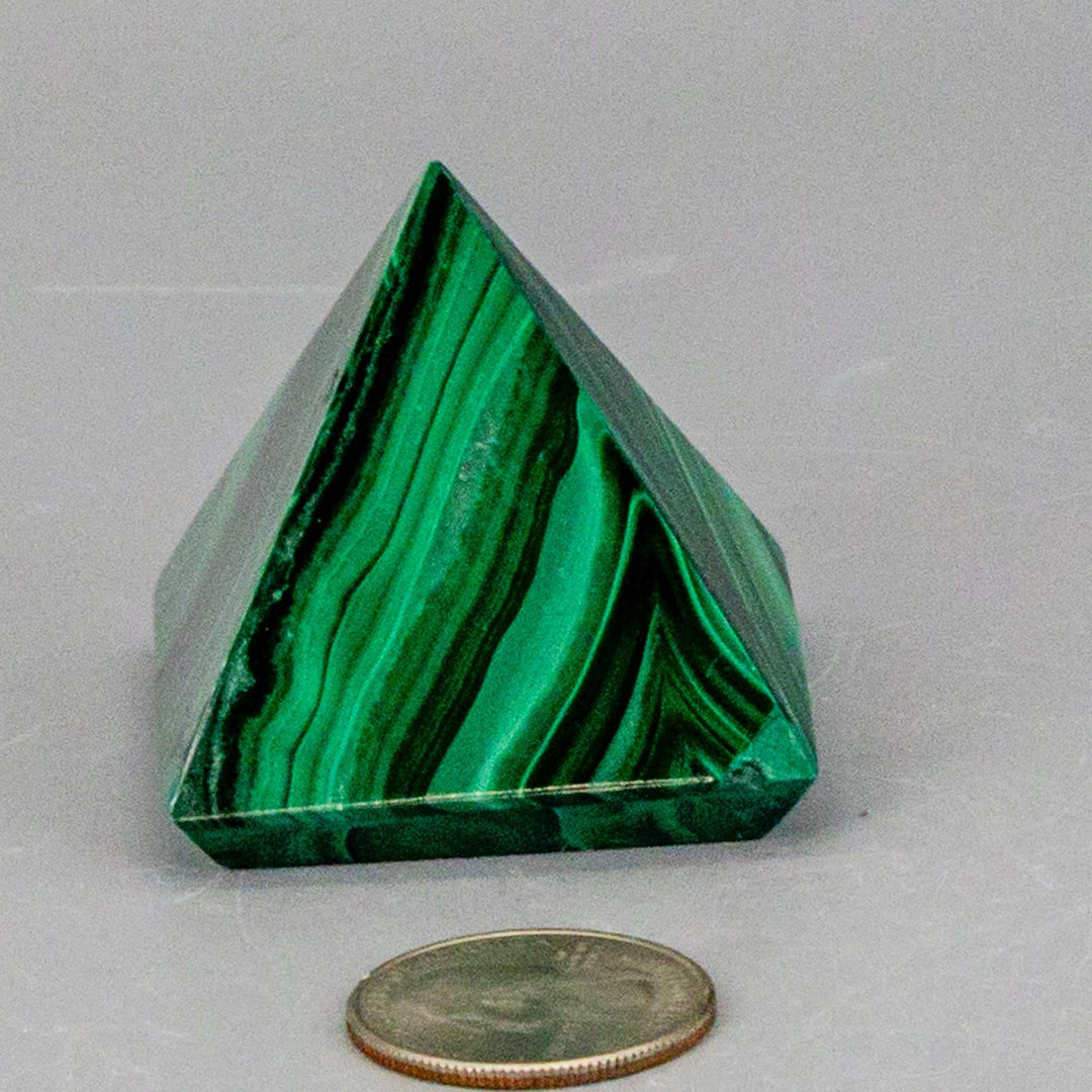Malachite Pyramid, High Quality Crystal