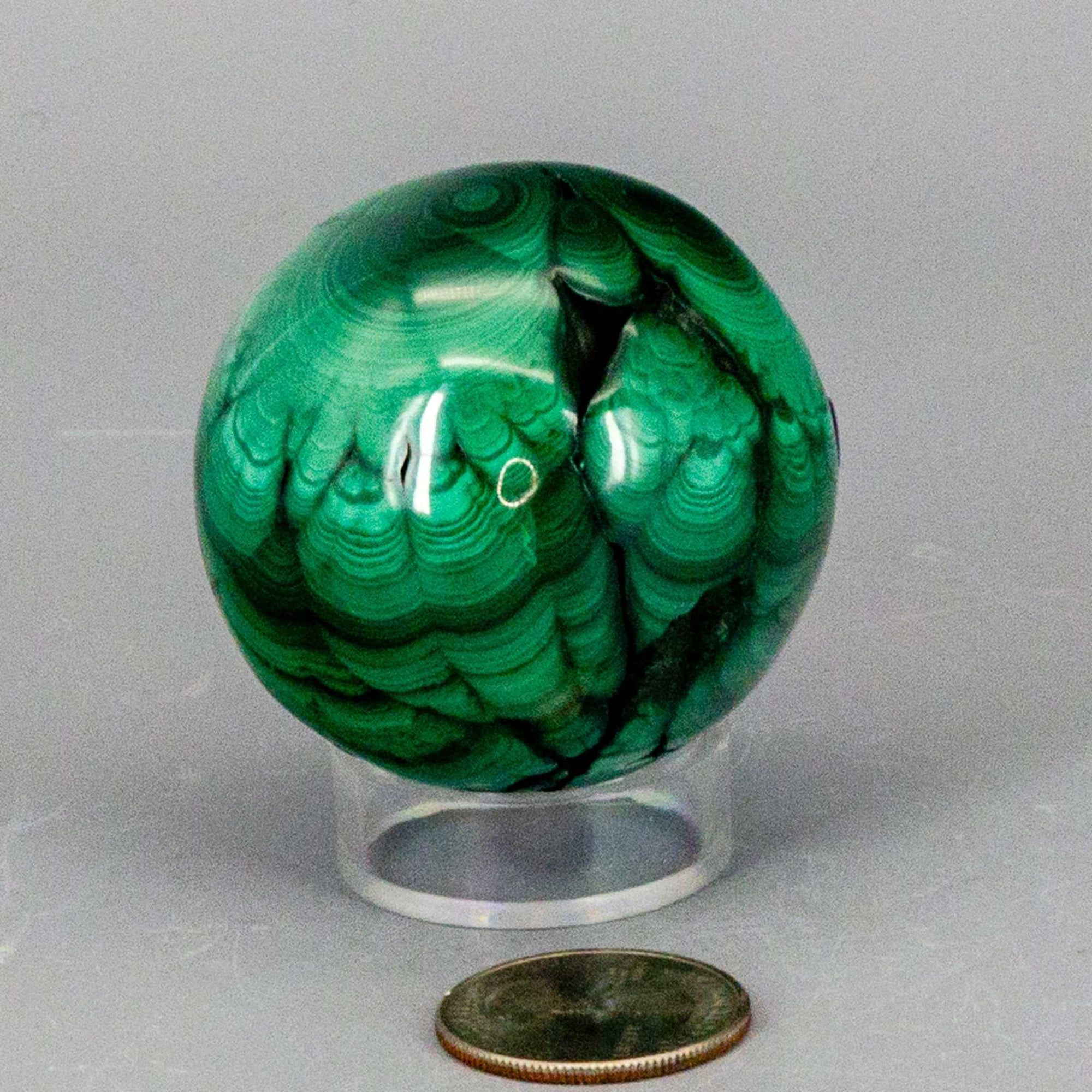 Malachite Sphere, Protective Healing Crystal