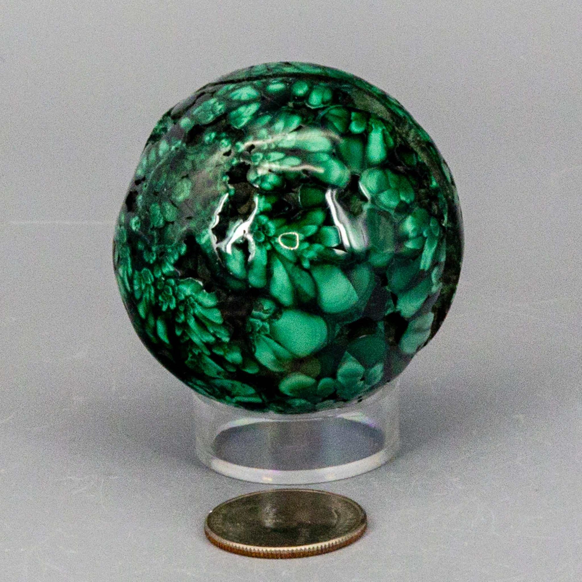 Malachite Sphere, Protective Healing Crystal