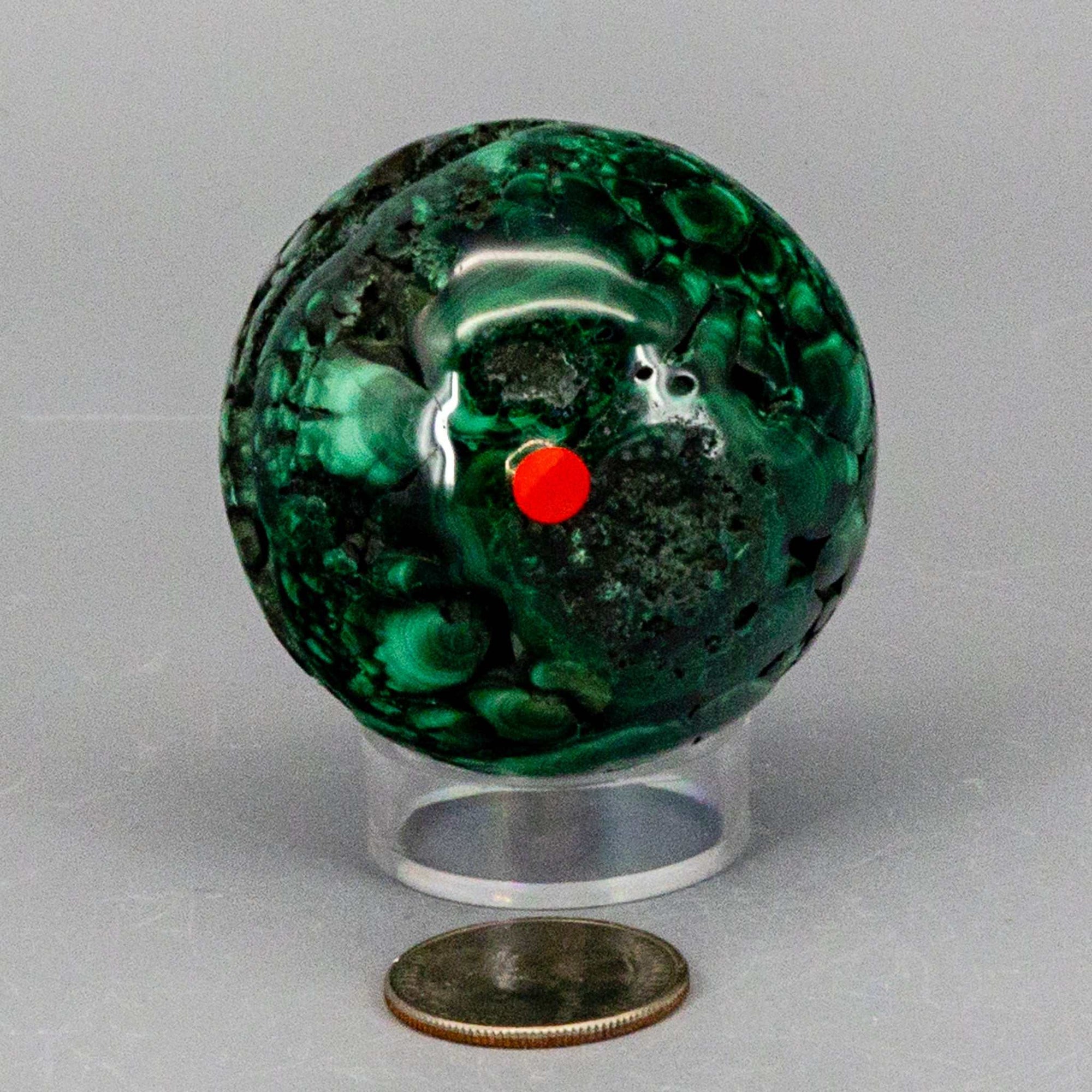 Malachite Sphere, Protective Healing Crystal