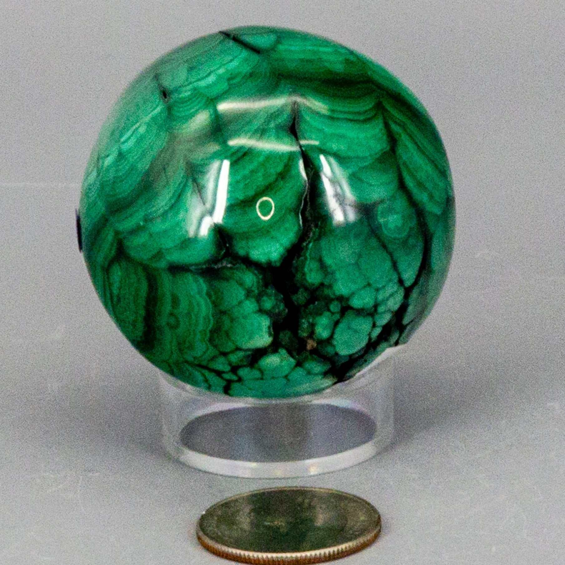 Malachite Sphere, Protective Healing Crystal