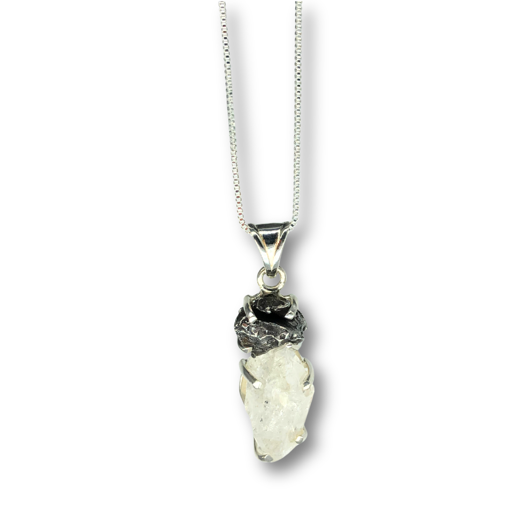 Herkimer Diamond &amp; Meteorite Necklace | Earth &amp; Cosmos