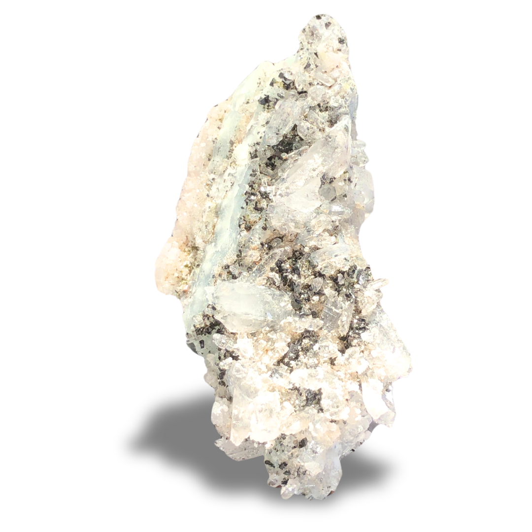 Quartz, Prehnite &amp; Babingtonite Mineral Specimen