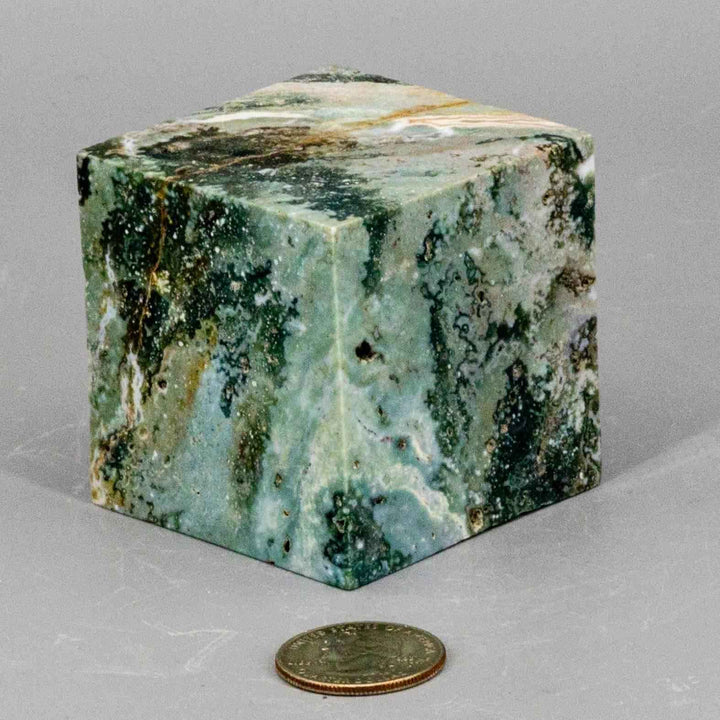 Ocean Jasper Crystal Cut Corner Cube Polished