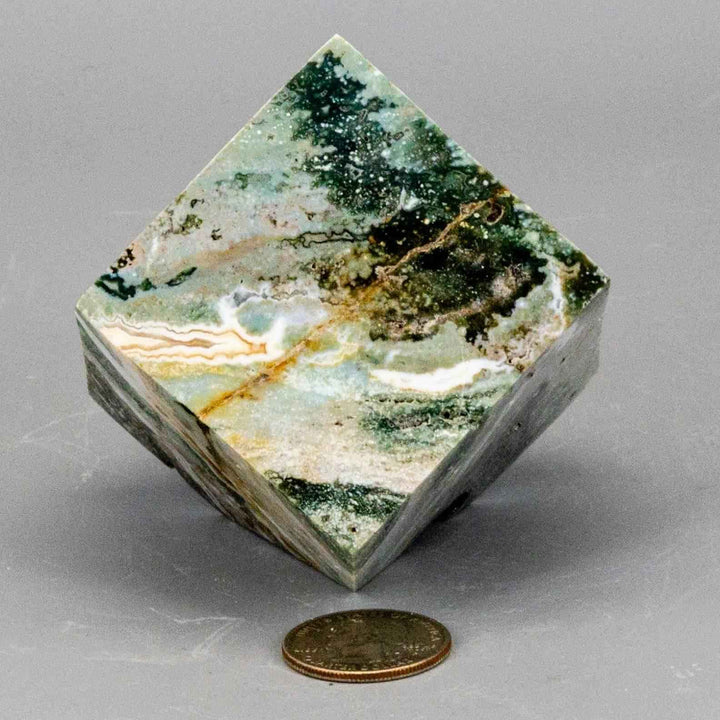 Ocean Jasper Crystal Cut Corner Cube Polished