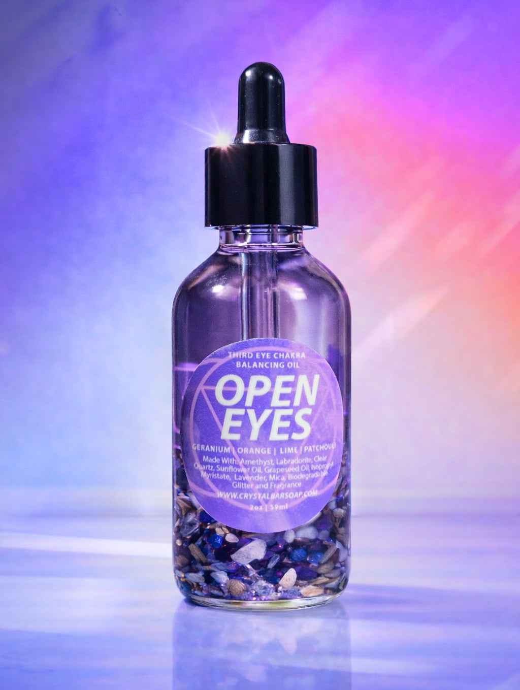 Open eye – Crystal-infused body oil
