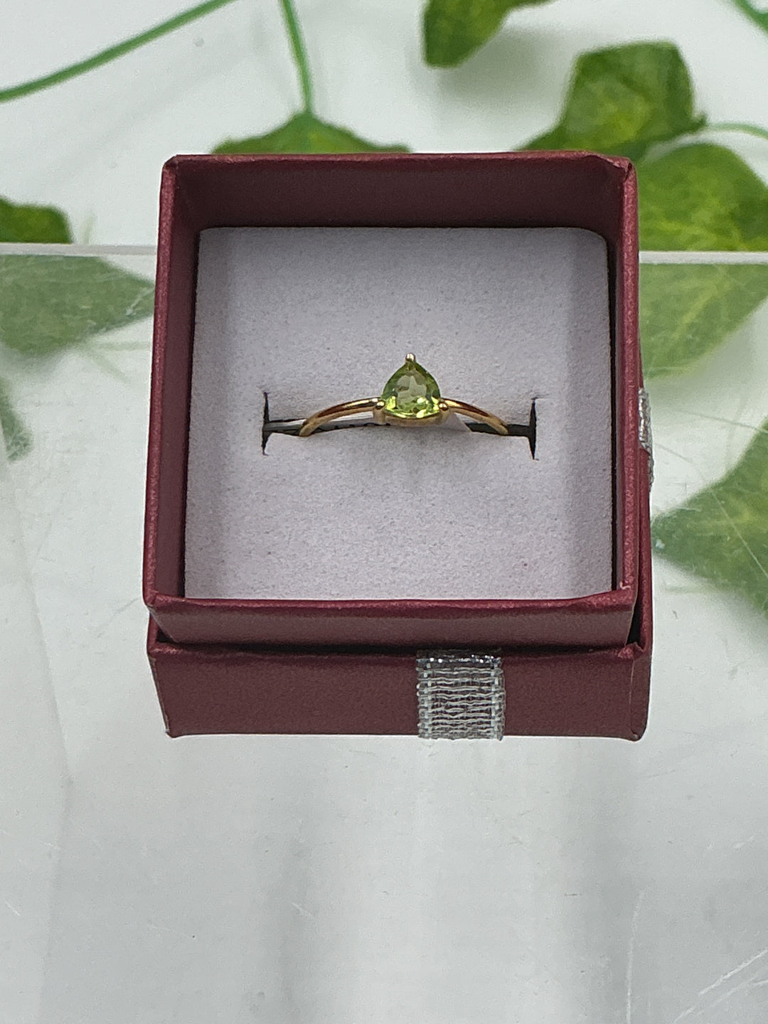 Gold Vermeil Peridot Chevron Ring