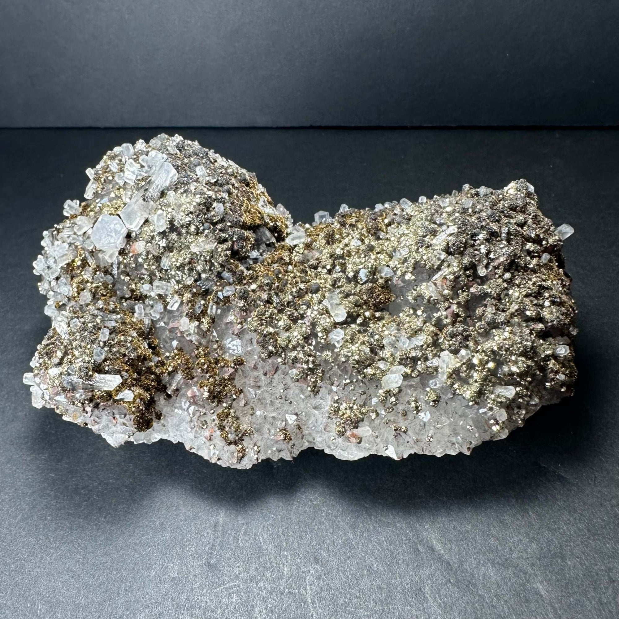 Marcasite on Calcite from Morocco