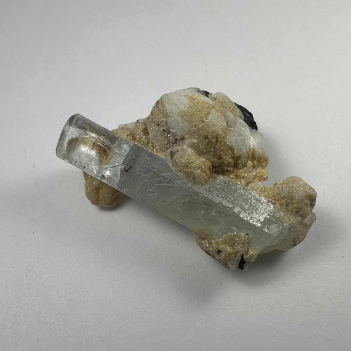 Aquamarine on Albite with Black Tourmaline Shigar Valley, Skardu, Pakistan