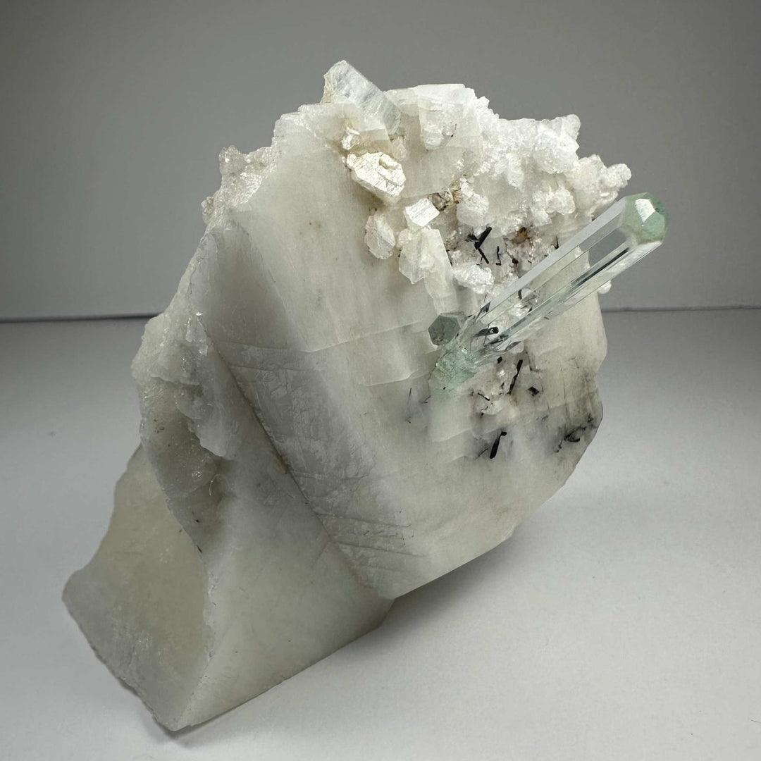 Aquamarine Beryl on Albite