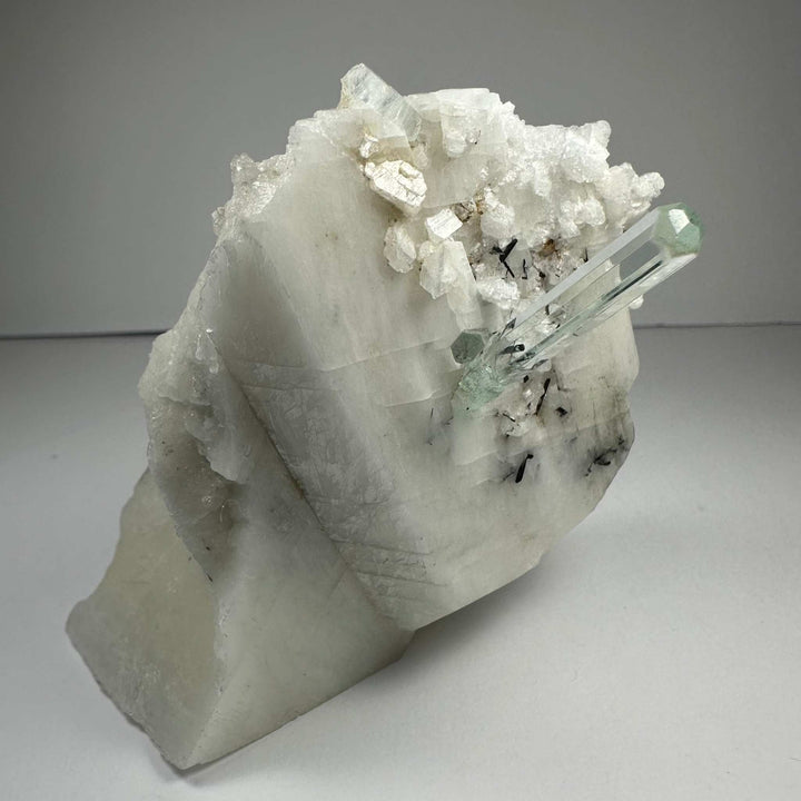 Aquamarine Beryl on Albite