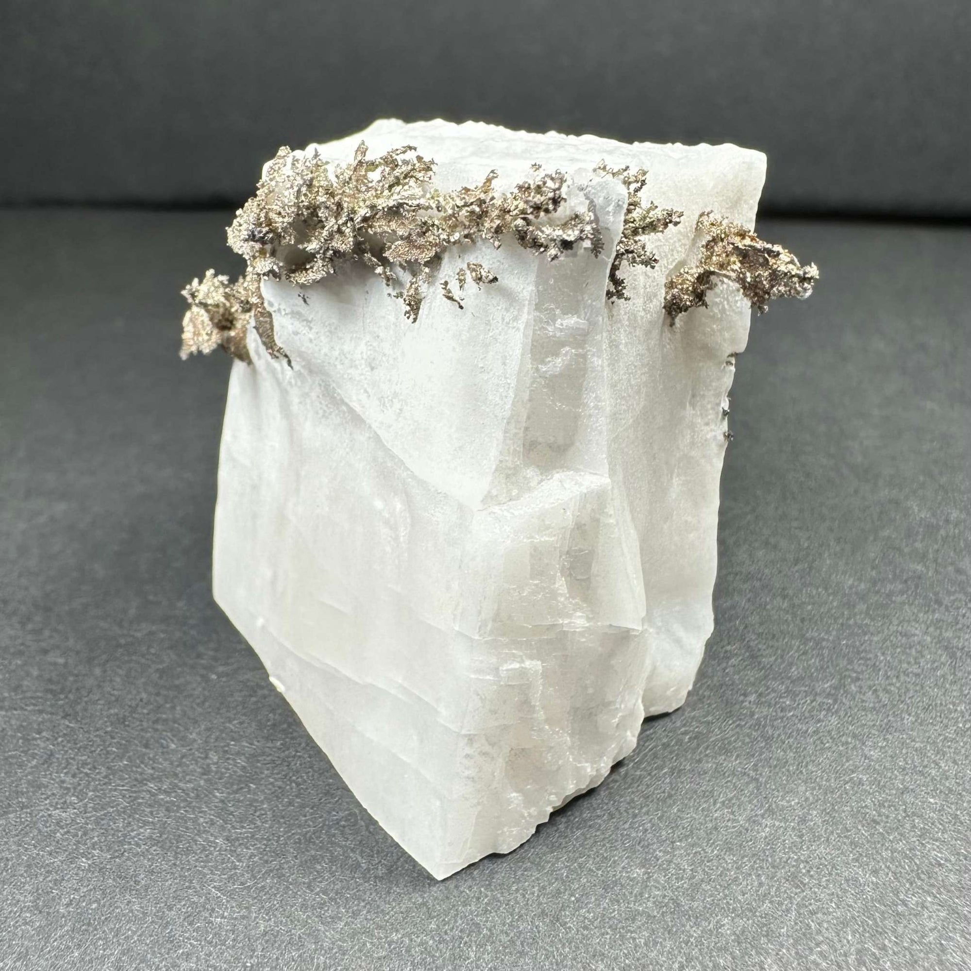 Native Dendritic Silver on Calcite from Morocco
