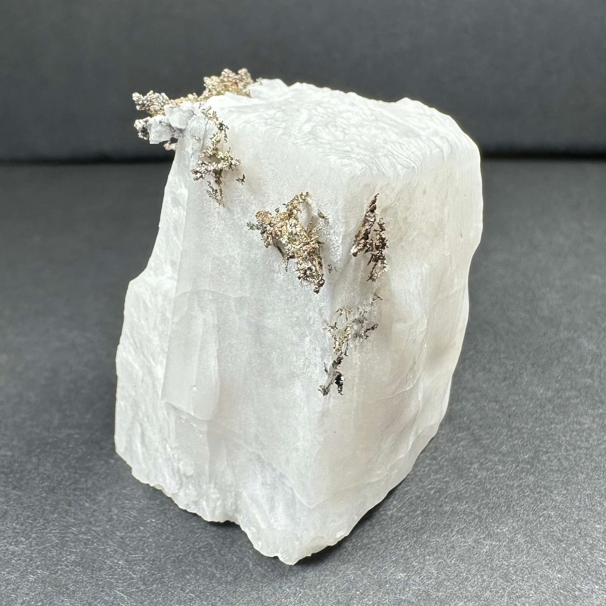 Native Dendritic Silver on Calcite from Morocco