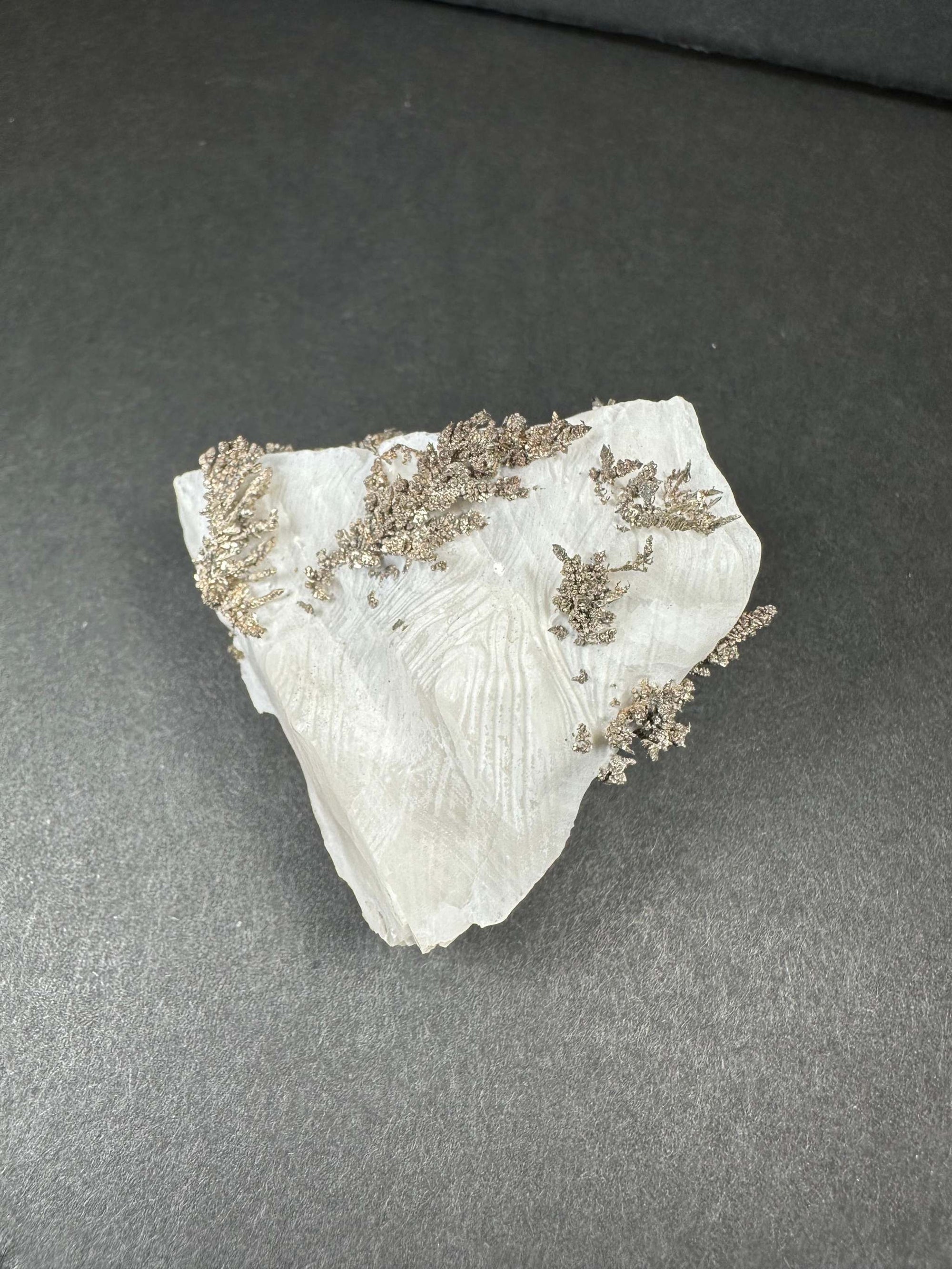 Native Dendritic Silver on Calcite from Morocco
