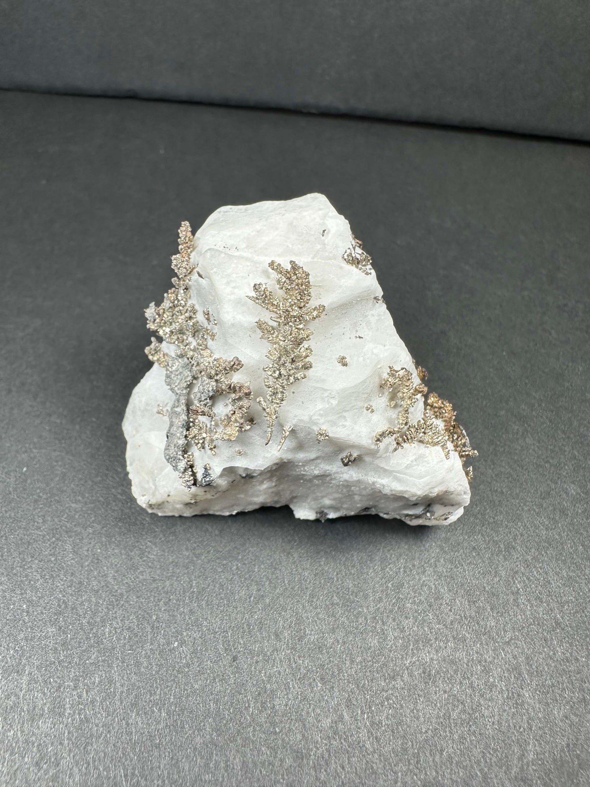 Native Dendritic Silver on Calcite from Morocco